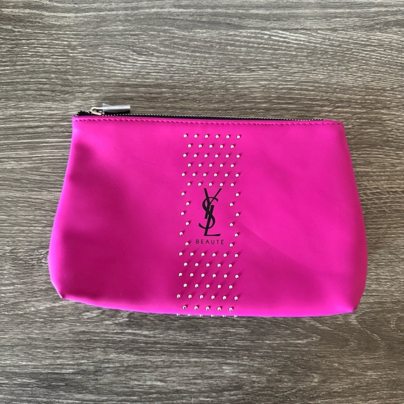 YSL Yves Saint Laurent Beauté Pink Cosmetic Pouch - Picture 1 of 3